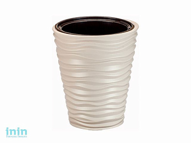 Кашпо ДЮНА D340мм H385мм 9/19,5л со вставкой (кремовый) (IDEA)