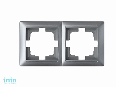 Рамка 2-местная серебро, Стиль, Bylectrica (Рамка двухместная серебро, Стиль Гарантийный срок:24 месяца)