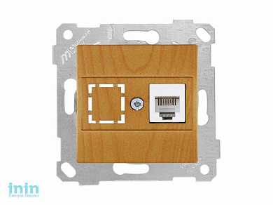 Розетка телефонная 1хRJ12 (скрытая, без рамки) дуб, RITA, MUTLUSAN