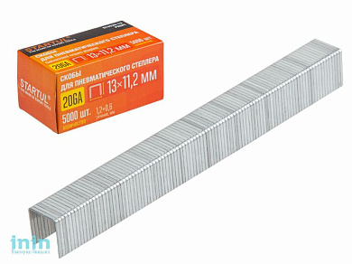 Скобы тип 20GA 16мм (5000шт) STARTUL PROFI (ST4530-16) (для пневмостеплера, сечение 1,2х0,6мм, ширина скобы 11,2мм)