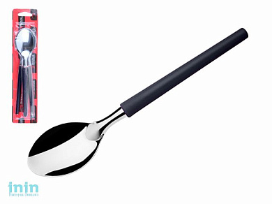 Набор ложек столовых, 3шт., серия MILLENIUN, черные, DI SOLLE (Длина: 196 мм, толщина: 0,8 мм. Прочная пластиковая ручка.)