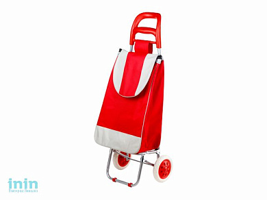 Сумка-тележка хозяйственная на колесах 30 кг, красная, полоска, PERFECTO LINEA