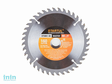 Диск пильный 160х20/16 мм 40 зуб. по дереву STARTUL (твердоспл. зуб)