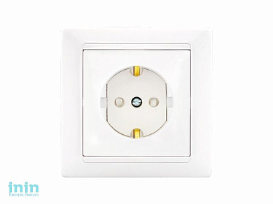 Розетка 1-ая (скрытая, с/з, з/ш) белая, Стиль, Bylectrica (Гарантийный срок:24 месяца)