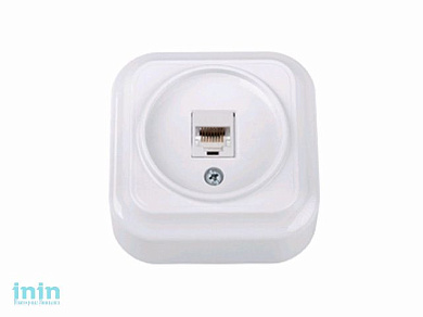 Розетка 1-ая компьютерная (открытая) белая,Вариант, BYLECTRICA (компьютерная открытой установки Гарантийный срок:24 месяца)