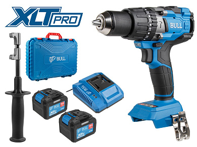 Аккум. дрель-шуруповерт BULL SR 1805 в чем. XLTpro, 2х6 А*ч, БЕСЩЕТ., 18 В, 120 Н*м, БЗП(мет.) 13 мм (Доп. функции: Ударное сверление, "AntiKickback", режим "TURBO")