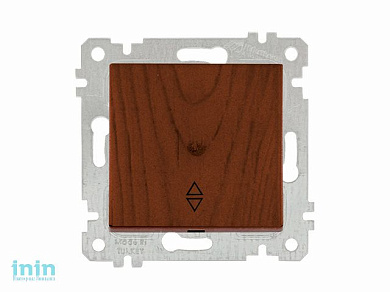 Выключатель проходной 1-клав. (скрытый, без рамки, винт. зажим) орех, RITA, MUTLUSAN (10 A, 250 V, IP 20)