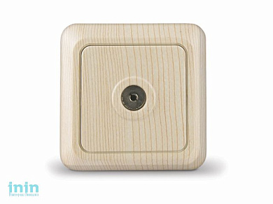 Розетка 1-ая телевизионная (открытая) сосна, Олимп, UNIVersal