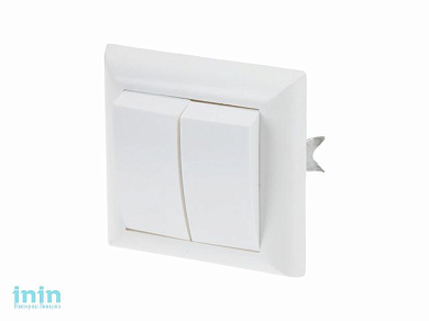 Выключатель 2 клав. (скрытый, до 6А) белый, Эконом, Юпитер (C5 6-105) (ЮПИТЕР)