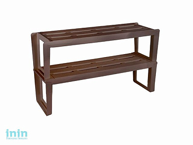 Этажерка для обуви Slip 2-х секционная (шоколадный), BEROSSI