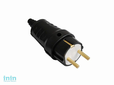 Вилка (с/з, 16А, 250В) черная, Bylectrica (Вилка штепсельная с заземляющим контактом Гарантийный срок:24 месяца)