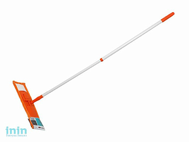 Швабра для пола с насадкой из микрофибры, оранжевая, PERFECTO LINEA (Телескопическая рукоятка 67-120 см)