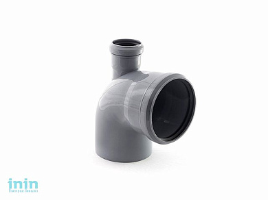 Колено для внутренней канализации  110/50х87 вых.вверх РосТурПласт (Отвод 110х90 вверх 50)