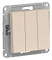Выключатель 3-й Atlas Design бежевый, ATN000231