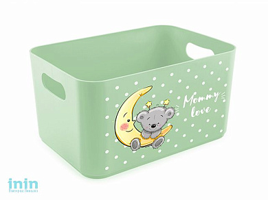 Корзина для детских игрушек Mommy love (Мамми лав) 2,4 л, чайное дерево, BEROSSI (Изд. из пластм. Размер 227 * 158 * 121 мм)