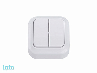 Выключатель 2 клав. (открытый, до 10А) белый, Вариант, Bylectrica (Выключатель двухклавишный для открытой установки Гарантийный срок:24 месяца)