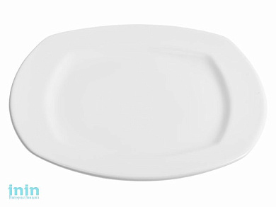 Тарелка обеденная керамическая, 275 мм, квадратная, серия Измир, белая, PERFECTO LINEA (Супер цена!)