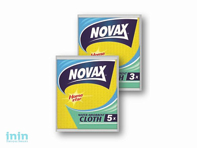 Салфетки влаговпитывающие 3шт/уп NV (Материал: Армированная целлюлоза. Цвет: Желт./Голуб./Красн./Зел. Размер единицы:15,5 x 15,5см) (NOVAX)