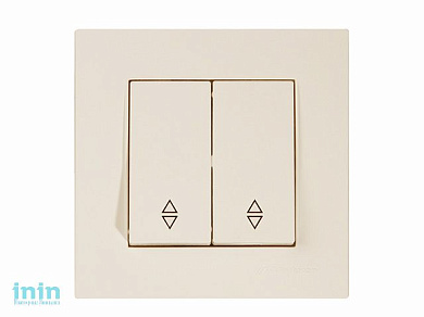 Выключатель проходной 2-клав. (скрытый, пруж. зажим) кремовый, RITA, MUTLUSAN (10 A, 250 V, IP 20)