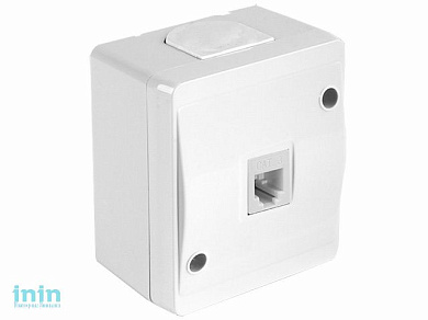 Розетка телефонная 1хRJ12 (открытая) белая, NEMLIYER, MUTLUSAN