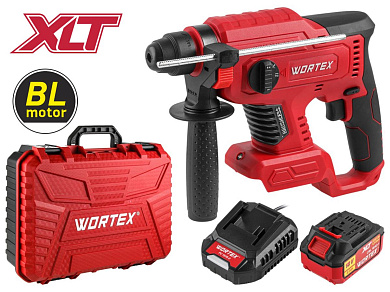 Аккум. перфоратор WORTEX CRH 1820-2 в чем. ALL1 XLT SET БЕСЩЕТ., 18 В, 2.2 Дж, 20 мм, 1х4 А*ч (вес 1,7 кг, 4 режима)