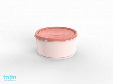 Контейнер круглый Lana, 1,6 л, кремовый, BEROSSI (Изделие из пластмассы. Литраж 1.6 л  . Размер 195 х 178 х 91 мм)