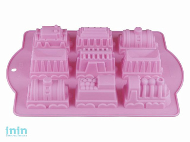 Форма для выпечки, силиконовая, паровозики, 34 х 24 х 5 см, лиловая, PERFECTO LINEA (Супер цена!)