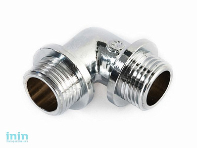 Колено нар.- нар. 1/2" с ограничителем, ХРОМ General Fittings