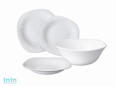 Тарелка десертная стеклокерамическая, 205 мм, квадратная, серия QUADRO (Квадро), DIVA LA OPALA (Quadra Collection)