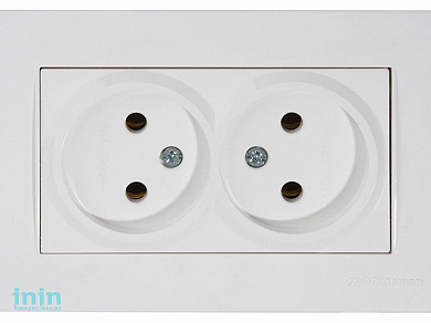 Розетка 2-ая (скрытая, б/з) белая, RITA, MUTLUSAN (16 A, 250 V, IP 20)