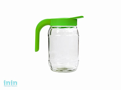 Кувшин Бочонок, салатный, BEROSSI (Изделие из стекла и пластмассы. Литраж 1.5 литра)