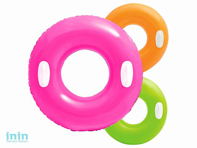 Надувной круг для плавания с ручками Hi-Gloss, 76 см, INTEX (от 8 лет, цвета в ассортименте)