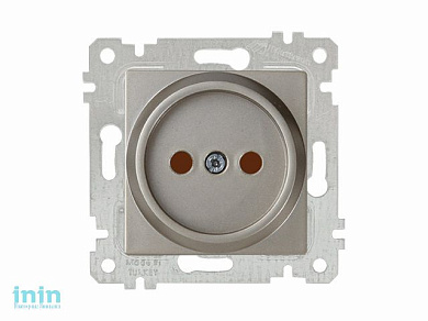 Розетка 1-ая (скрытая, без рамки, б/з, шторки) титан, RITA, MUTLUSAN (16 A, 250 V, IP 20)