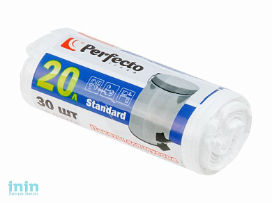 Пакеты для мусора Standard, 20 л, 30 шт., белые, PERFECTO LINEA (Размер: 50 х 40 см (7 мкм).)