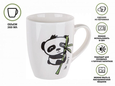 Кружка керамическая, 360 мл., MINI PANDA-1, PERFECTO LINEA (30-063331)