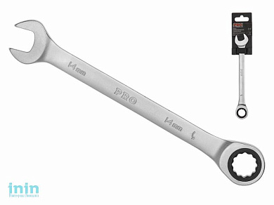 Ключ комбинированный 14мм трещоточный PRO STARTUL (PRO-7014) (сатинированное покрытие, 72 зуба)