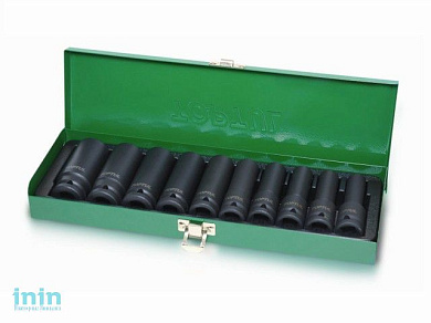 Набор головок ударн. 1/2" 10-24мм 6гр. 10шт. глубокие TOPTUL (GDAD1002)