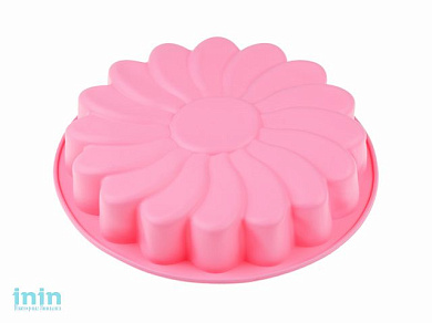 Форма для выпечки, силиконовая, ромашка, 23.5 х 5 см, розовая, PERFECTO LINEA