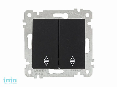 Выключатель проходной 2-клав. (скрытый, без рамки, винт. зажим) черный, RITA, MUTLUSAN (10 A, 250 V, IP 20)