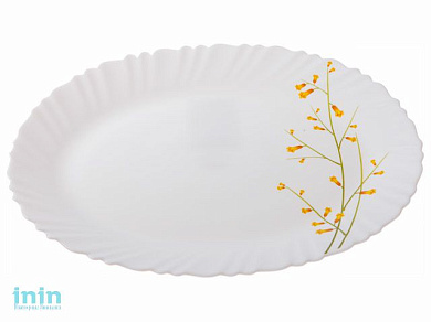 Блюдо стеклокерамическое, 320 мм, овальное, серия Лимонник, DIVA LA OPALA (Collection Classique  Прекрасный подарок)