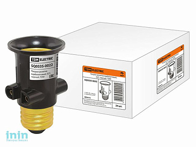 Патрон-розетка карболитовый, Е27, черный, TDM (Для бытового и промышленного применения.)