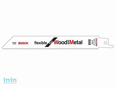 Пилка сабельная по дереву с гвоздями S922HF (2 шт.) BOSCH (пропил прямой, тонкий, для базовых работ)