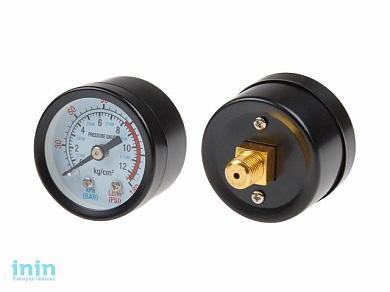 Манометр для компрессора ЕСО, резьба 1/8" (Резьба - 1/8", металлический корпус, Давление - 0-12 бар) (ECO)