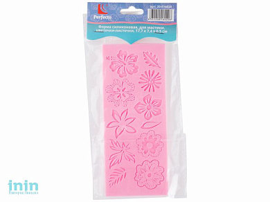 Форма силиконовая, для мастики, цветочки-листочки, 17.7 х 7.4 х 0.5 см, PERFECTO LINEA (Супер цена!)