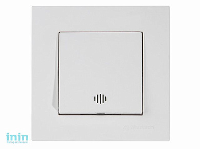 Выключатель 1-клав. (c подсветкой, скрытый, пруж. зажим) белый, RITA, MUTLUSAN (10 A, 250 V, IP 20)