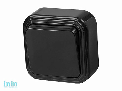 Выключатель 1 клав. (открытый, до 6А) черный, Стандарт, Юпитер (VA16-131-Ч) (ЮПИТЕР)