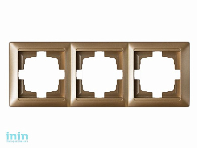Рамка 3-местная бронза, Стиль, Bylectrica (Рамка трехместная бронза, Стиль Гарантийный срок:24 месяца)