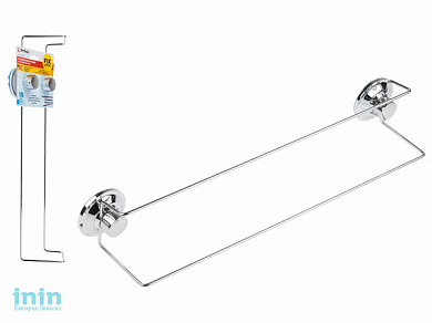Держатель для полотенца настенный на вакуумных присосках, хром. сталь, FIX LOCK, PERFECTO LINEA (500x90x100 мм)