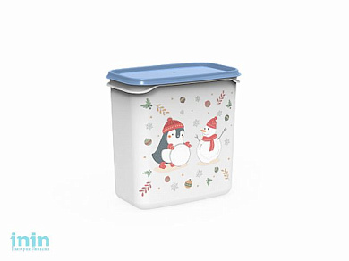 Контейнер Christmas, 1,5 л, васильковый, BEROSSI (Изделие из пластмассы.   Размер 160 х 101 х 163 мм)