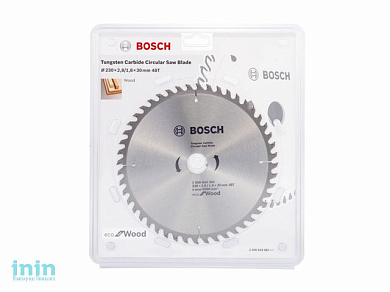 Диск пильный 230х30 мм 48 зуб. по дереву ECO WOOD BOSCH (твердоспл. зуб)
